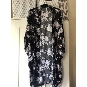 Black floral kimono! Ties!